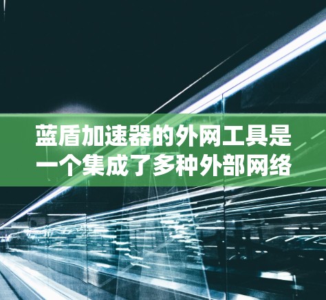 蓝盾加速器的外网工具是一个集成了多种外部网络加速功能的工具，旨在优化访问外部网络和外部资源的性能。以下是对蓝盾加速器外网工具的系统性分析