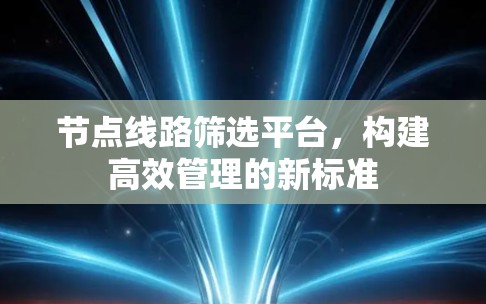 节点线路筛选平台，构建高效管理的新标准