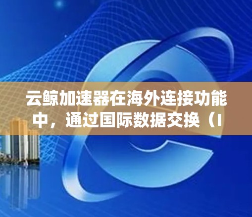 云鲸加速器在海外连接功能中，通过国际数据交换（IpDNT）实现数据的实时传输和共享。以下是对该功能的详细说明